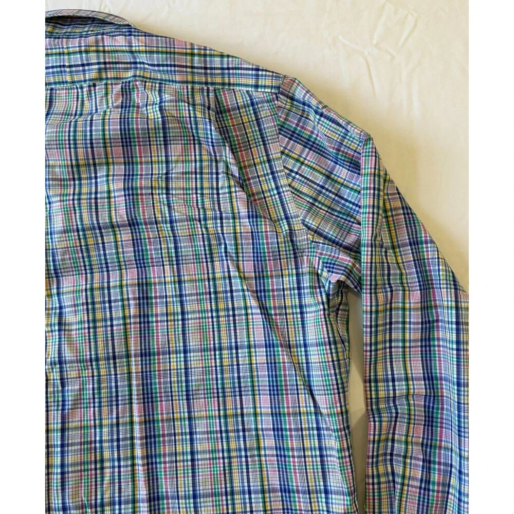 Polo Ralph Lauren Multicolor Plaid Button Down Shirt Mens 17 34/35 Long Sleeve